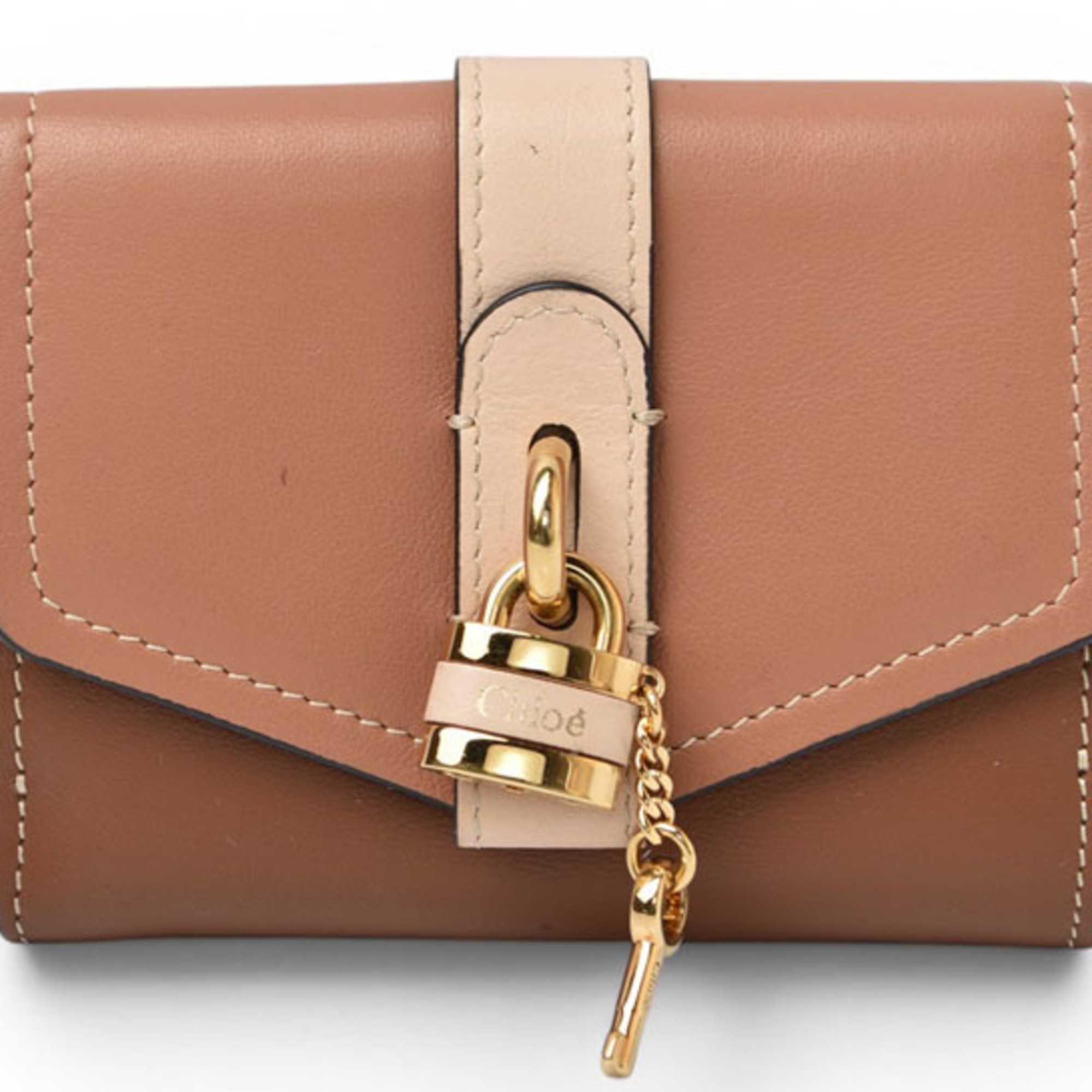 Chlo Chloe Mini Wallet, Aby Small Trifold Brown Multi